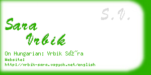 sara vrbik business card